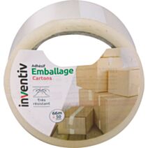 Adhésif emballage cristal 66x50mm transparent - INVENTIV