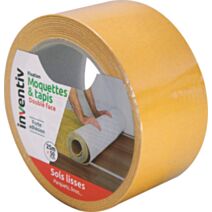 Adhésif fixation PVC sol lisse 25mx5cm beige - INVENTIV