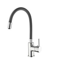 Mitigeur évier Moovy laiton bec flexible mémoire de forme 22x6cm gris - INVENTIV