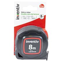 Mètre ruban Premium bi-matière 8m x 25 mm - INVENTIV