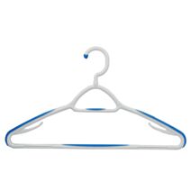 3 cintres Premium anti-glisse et anti-marque bleu/blanc - INVENTIV