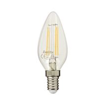3 ampoules Filament LED Flamme Transparent E14 470Lm 40W 2700K Blanc chaud - INVENTIV