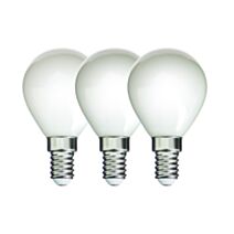 3 ampoules Filament LED P45 Opaque E14 470Lm 40W 2700K Blanc chaud - INVENTIV