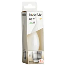 Ampoule Filament LED Flamme Coupe vent Opaque E27 470Lm 40W 4000K Blanc neutre - INVENTIV