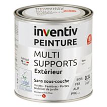 Peinture Extérieure Bois Fer Plastique Blanc Satiné 0,5L - INVENTIV