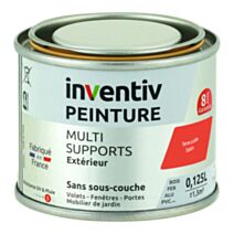 Peinture Extérieure Bois Fer Plastique Terre Cuite Satiné 0,125L - INVENTIV