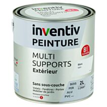 Peinture Extérieure Bois Fer Plastique Blanc Satiné 2L - INVENTIV