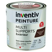 Peinture Extérieure Bois Fer Plastique Brun Normand Satiné 2L - INVENTIV