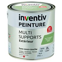 Peinture Extérieure Bois Fer Plastique Vert Provence Satiné 2L - INVENTIV