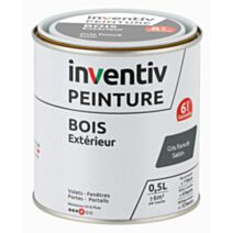 Peinture extérieure bois 6 ans gris foncé satin 0,5 L - INVENTIV
