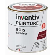 Peinture Extérieure Bois Garantie 6 ans Rouge Satin 0,5L - INVENTIV
