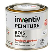 Peinture Extérieure Bois 10 ans Blanc Brillant 0,125L - INVENTIV
