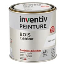 Peinture Extérieure Bois 10 ans Blanc Brillant 0,5L - INVENTIV