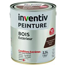 Peinture Extérieure Bois 10 ans Brun Normand Satin 2,5L - INVENTIV