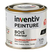 Peinture Extérieure Bois 10 ans Noir Satin 0,125L - INVENTIV