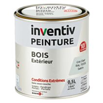 Peinture Extérieure Bois 10 ans Gris Clair Satin 0,5L - INVENTIV