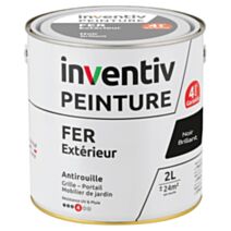 Peinture extérieure fer Garantie 4 ans noir brillant 2 L - INVENTIV