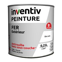 Peinture fer satinée Blanc 0,25L - INVENTIV