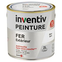 Peinture extérieure fer Garantie 8 ans blanc satin 2 L - INVENTIV