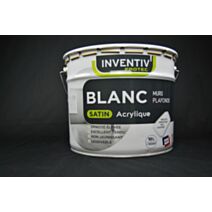 Peinture Murs & Plafonds Blanc Satin 10L Bi-couche - INVENTIV 