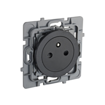 Prise 2P+T Eclipse noir - INVENTIV