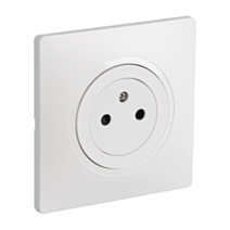 Prise 2P+T Eclipse blanc + plaque - INVENTIV
