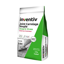 Joint carrelage souple Int/Ext jusquà 10mm gris 20kg - INVENTIV