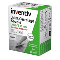 Joint carrelage souple Int/Ext jusquà 10mm gris 1kg - INVENTIV