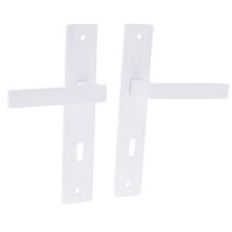 2 poignées de porte Aya entraxe 165 clé alu/acier blanc mat - INVENTIV