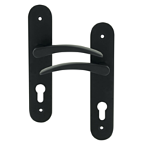 2 poignées de porte Tani entraxe 165 cylindre alu/acier noir mat - INVENTIV