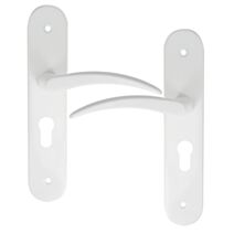 2 poignées de porte Tani entraxe 165 cylindre aluminium blanc - INVENTIV