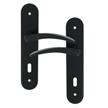 2 poignées de porte Tani entraxe 165 clé alu/acier gris foncé - INVENTIV