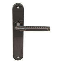 2 poignées de porte Cléa entraxe 195 sans trou alu/acier gris foncé - INVENTIV