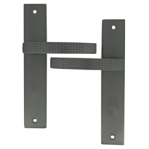 2 poignées de porte Maël entraxe 195 sans trou alu/acier gris foncé - INVENTIV