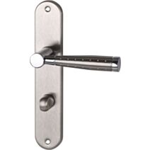 Poignée de porte Elio entraxe 195 condamnation nickel alu  - INVENTIV