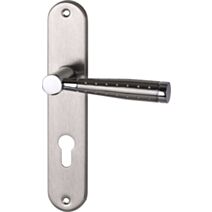 Poignée de porte extérieure Elio entraxe 195 cylindre nickel alu  - INVENTIV