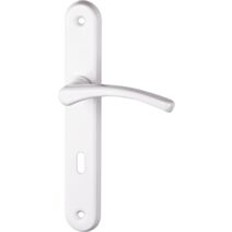 Poignée de porte Poly entraxe 195 clé blanc alu  - INVENTIV