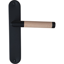 Poignée de porte Ruby entraxe 195 bec de cane noir bois - INVENTIV