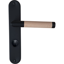 Poignée de porte Ruby entraxe 195 condamnation noir bois - INVENTIV