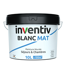 Peinture Murale Séjours et Chambres Blanc Mat 10L - INVENTIV