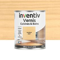 Vernis Cuisines & Bains incolore mat 0,75L - INVENTIV