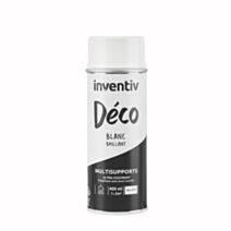 Peinture aérosol Multisupports ultra-couvrant blanc brillant 400ml - INVENTIV
