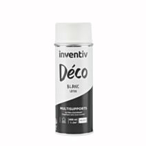 Peinture aérosol Multisupports ultra-couvrant blanc satin 400ml - INVENTIV