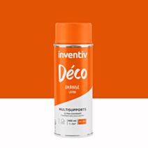 Peinture aérosol Multisupports ultra-couvrant orange satin 400ml - INVENTIV