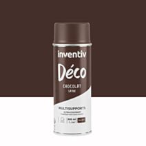 Peinture aérosol Multisupports ultra-couvrant chocolat satin 400ml - INVENTIV