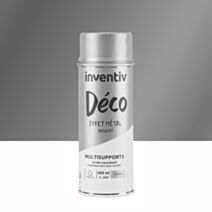 Peinture aérosol Multisupports effet métal argent 400ml - INVENTIV