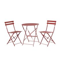 Salon de jardin set 3 pi&egrave;ces Peps terracotta - INVENTIV
