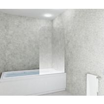 Pare baignoire verre trempé 6mm 1 face easy clean 80,7x135,6cm effet givré transparent - INVENTIV
