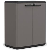 Armoire Basse PIU PREMIER - Résine -  Gris/Noir -  83x68x39