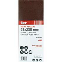 10 Patins Abrasifs Corindon GR80  93x230mm  - 1ER